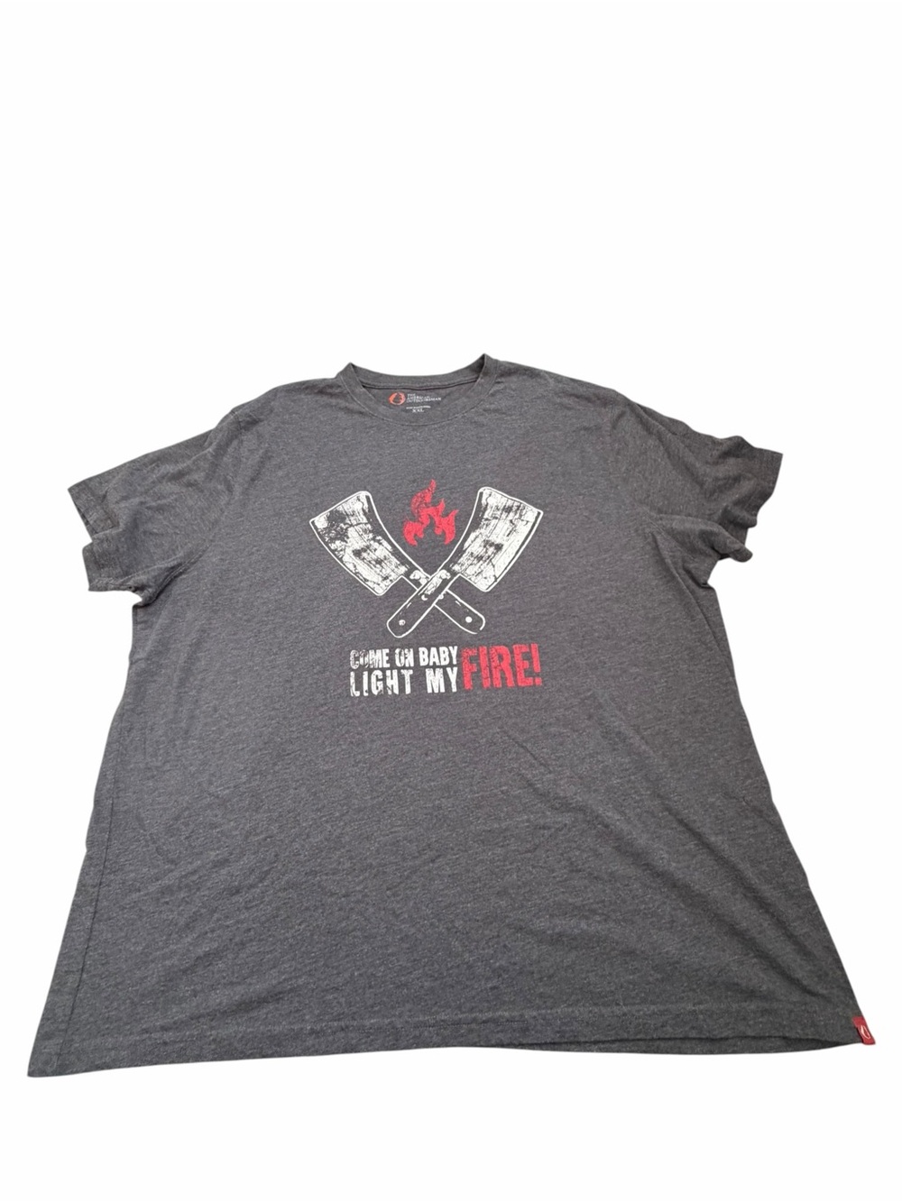 The American Outdoorsman "Light My Fire" Graphic T-Shirt Heather Gray Men's XXL